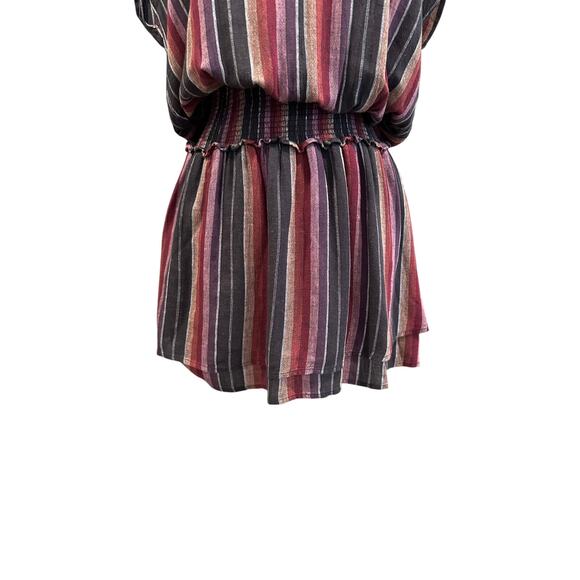 NEW Rails Lucca Linen Vertical Brava Stripe Striped Smocked Waist Mini Dress Med - Picture 10 of 12